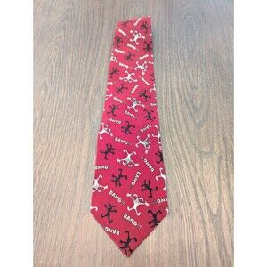 VTG Bugs Bunny Silk Neck Tie Maroon Warner Bros Looney Tunes Cartoon Novelty
